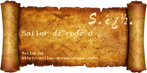 Sailer Árpád névjegykártya