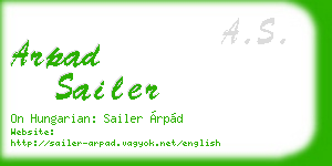 arpad sailer business card